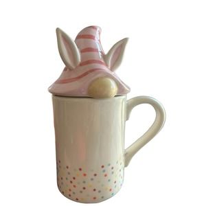 Carrot Patch Cottage Eastern Bunny Gnome Coffee Mug Lid‎